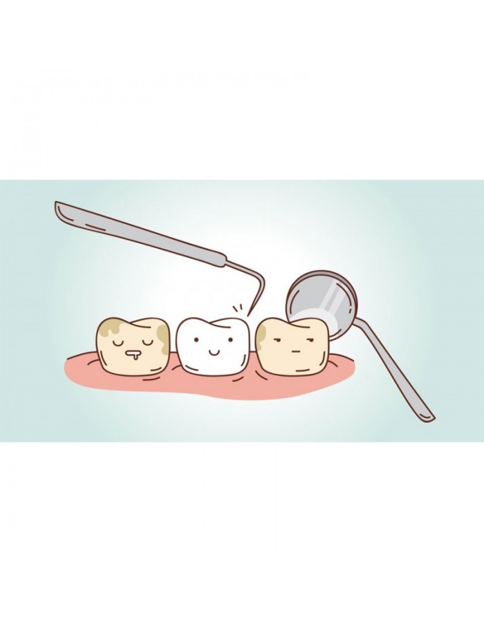 Ταπετσαρία για ιατρικό χώρο Τρία δόντια με εργαλεία
