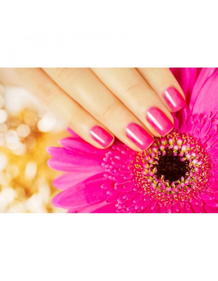 Ταπετσαρία για χώρο αισθητικής Pink nails on flower
