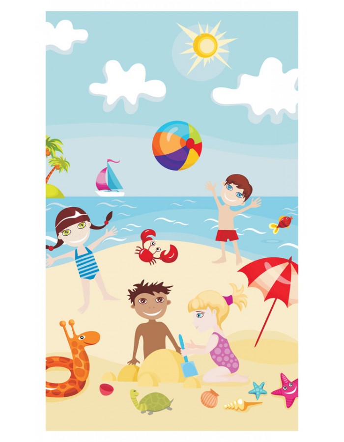 Ταπετσαρία με Θάλασσα με παιδιά στην παραλία