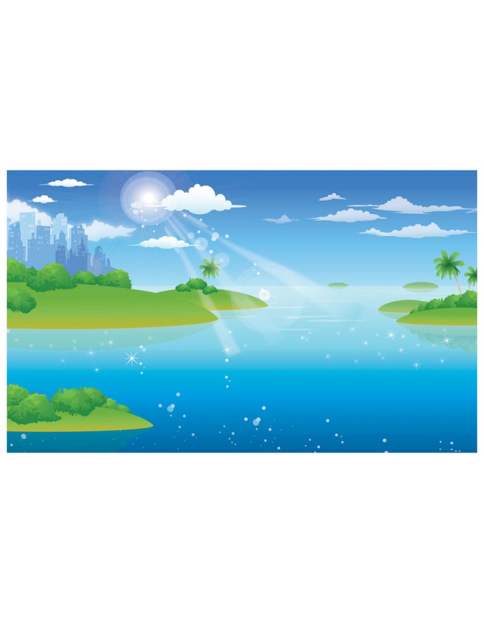 Ταπετσαρία με θάλασσα ζωγραφιά με νησιά
