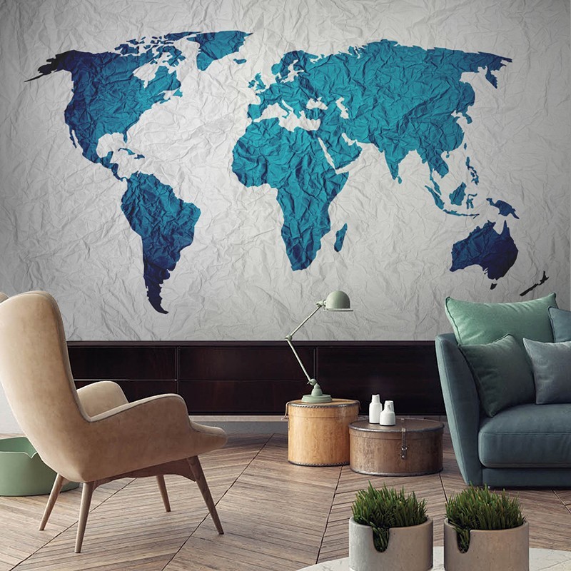 Ταπετσαρία τοίχου Παγκόσμιος Χάρτης Μοντέρνος
