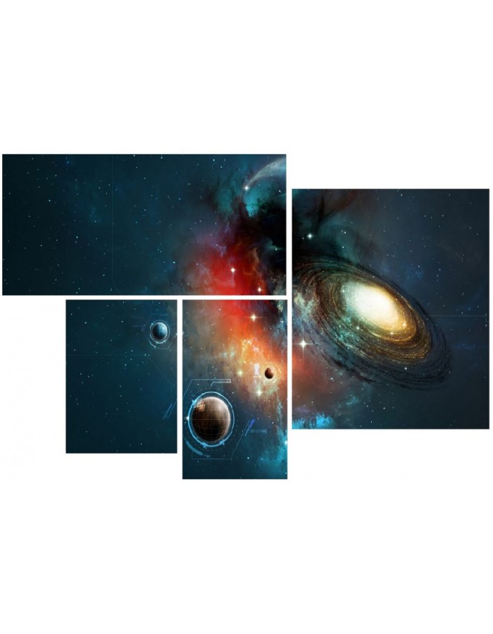 Τετράπτυχος πίνακας σε καμβά Γαλαξίας