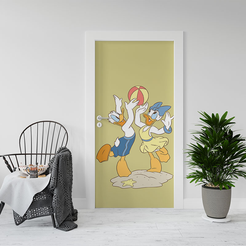 Αυτοκόλλητο πόρτας Donald and Daisy