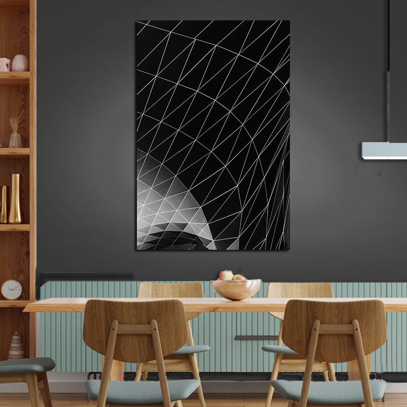 Πίνακας σε καμβά 3D μαυρα τριγωνα