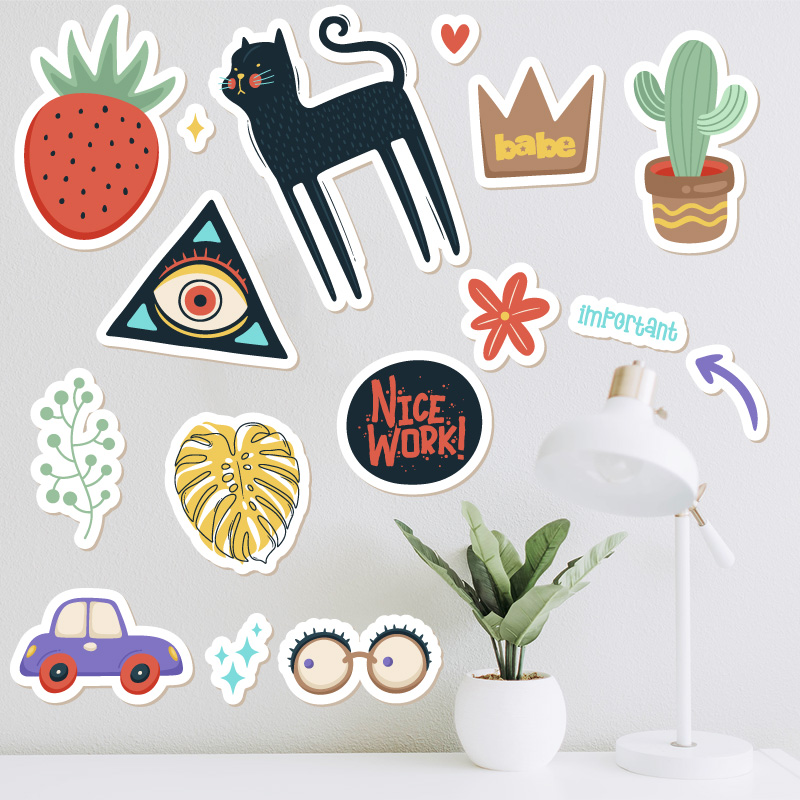 Αυτοκόλλητο τοίχου Set cute stickers